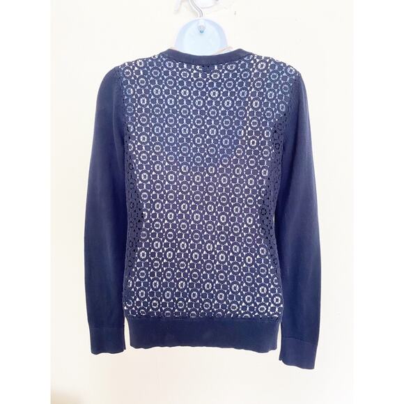 TOMMY HILFIGER Blue Embroidered Lace Cardigan, XS - Picture 5 of 11